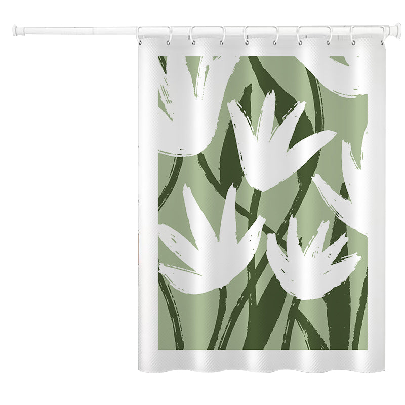120x180cm Shower Curtain Plant Pattern Mildew-proof Polyester Fabric Curtain 120x180cm Shower Curtain Plant Pattern Mildew-proof Polyester Fabric Curtain